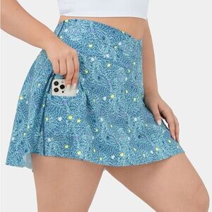 Halara Everyday Crossover 2-in-1 Tennis Skirt Skort Blue Size S Elastic Waist